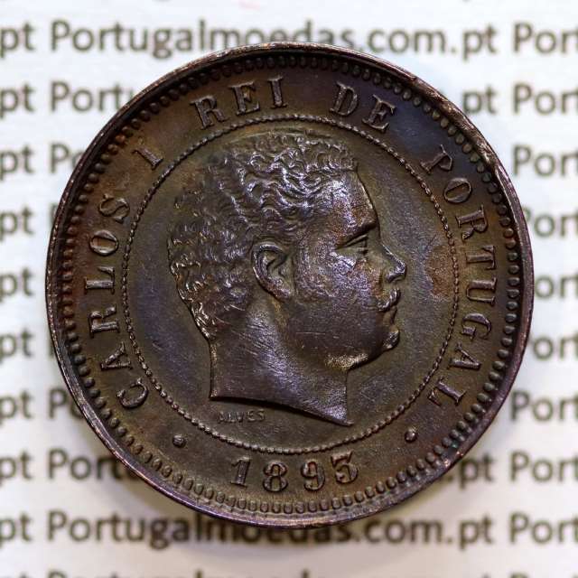 5 réis 1893 bronze D. Carlos I, (Bela-), World Coins Portugal KM 530
