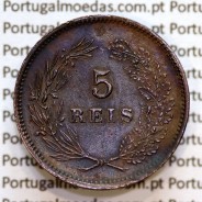 Portugal, 5 Reis 1893 bronze coin of King Carlos I, (XF-), World Coins Portugal KM 530