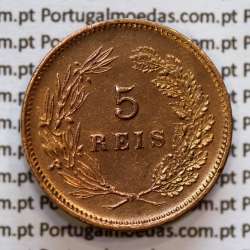 5 réis 1893 bronze D. Carlos I, (Bela-), World Coins Portugal KM 530