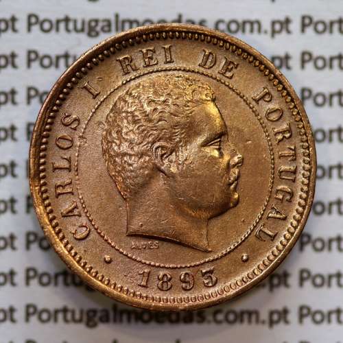 5 réis 1893 bronze D. Carlos I, (Bela-), World Coins Portugal KM 530