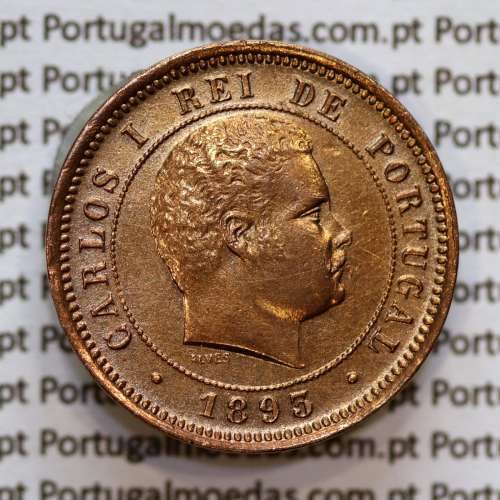 5 réis 1893 bronze D. Carlos I, (Bela-), World Coins Portugal KM 530