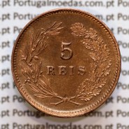 5 réis 1893 bronze D. Carlos I, (Bela-), World Coins Portugal KM 530