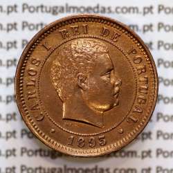 5 réis 1893 bronze D. Carlos I, (Bela-), World Coins Portugal KM 530