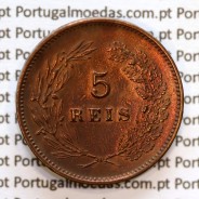 Portugal, 5 Reis 1893 bronze coin of King Carlos I, (VF+/XF-), World Coins Portugal KM 530
