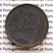 5 réis 1893 bronze D. Carlos I, (MBC+/Bela-), World Coins Portugal KM 530