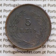 Portugal, 5 Reis 1893 bronze coin of King Carlos I, (VF+/XF-), World Coins Portugal KM 530