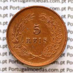 5 réis 1893 bronze D. Carlos I, (MBC+/Bela-), World Coins Portugal KM 530