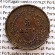 Portugal, 5 Reis 1893 bronze coin of King Carlos I, (VF), World Coins Portugal KM 530