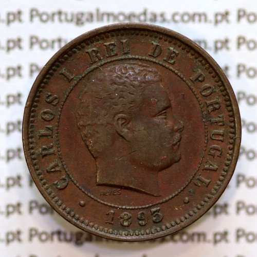 5 réis 1893 bronze D. Carlos I, (MBC), World Coins Portugal KM 530