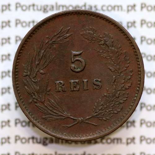 5 réis 1893 bronze D. Carlos I, (MBC), World Coins Portugal KM 530