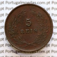 5 réis 1893 bronze D. Carlos I, (MBC), World Coins Portugal KM 530