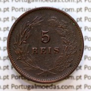 5 réis 1893 bronze D. Carlos I, (MBC), World Coins Portugal KM 530