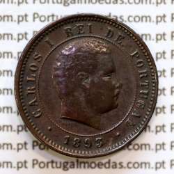 5 réis 1893 bronze D. Carlos I, (MBC), World Coins Portugal KM 530