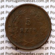 Portugal, 5 Reis 1893 bronze coin of King Carlos I, (VF), World Coins Portugal KM 530