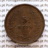 5 réis 1893 bronze D. Carlos I, (MBC-), World Coins Portugal KM 530