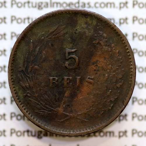 5 réis 1893 bronze D. Carlos I, (BC+), World Coins Portugal KM 530