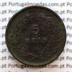 5 réis 1893 bronze D. Carlos I, (BC+), World Coins Portugal KM 530