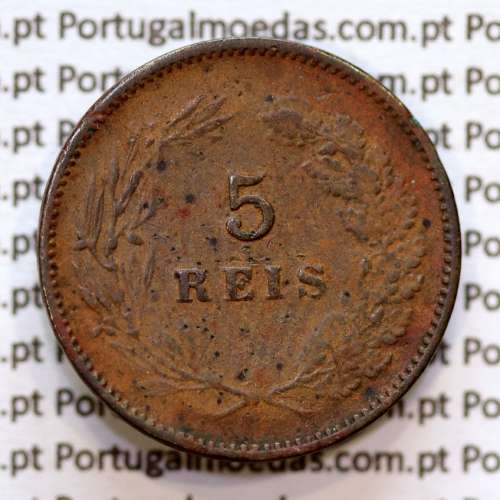5 réis 1893 bronze D. Carlos I, (BC+), World Coins Portugal KM 530