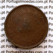 Portugal, 5 Reis 1893 bronze coin of King Carlos I, (F), World Coins Portugal KM 530