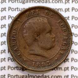 5 réis 1893 bronze D. Carlos I, (BC), World Coins Portugal KM 530