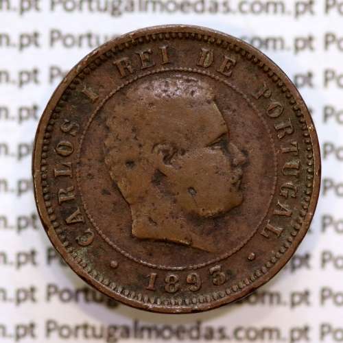 5 réis 1893 bronze D. Carlos I, (BC), World Coins Portugal KM 530