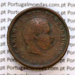5 réis 1893 bronze D. Carlos I, (BC), World Coins Portugal KM 530