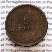 Portugal, 5 Reis 1893 bronze coin of King Carlos I, (F), World Coins Portugal KM 530