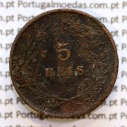 Portugal, 5 Reis 1893 bronze coin of King Carlos I, (F-), World Coins Portugal KM 530
