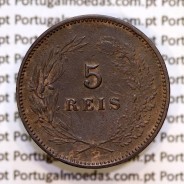 Portugal, 5 Reis 1897 bronze coin of King Carlos I, (VF+), World Coins Portugal KM 530