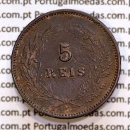 Portugal, 5 Reis 1897 bronze coin of King Carlos I, (VF+), World Coins Portugal KM 530