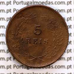 5 réis 1897 bronze D. Carlos I, (MBC+), World Coins Portugal KM 530