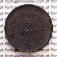 5 réis 1897 bronze D. Carlos I, (MBC+), World Coins Portugal KM 530