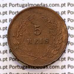 Portugal, 5 Reis 1897 bronze coin of King Carlos I, (VF+), World Coins Portugal KM 530