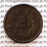 Portugal, 5 Reis 1897 bronze coin of King Carlos I, (F), World Coins Portugal KM 530
