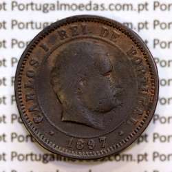 5 réis 1897 bronze D. Carlos I, (BC), World Coins Portugal KM 530