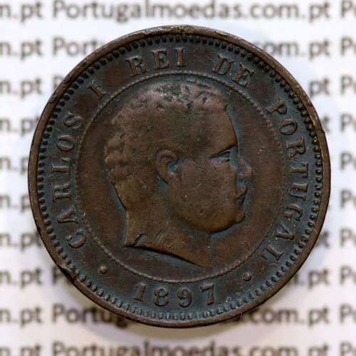 5 réis 1897 bronze D. Carlos I, (BC+), World Coins Portugal KM 530