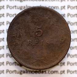 Portugal, 5 Reis 1897 bronze coin of King Carlos I, (F), World Coins Portugal KM 530