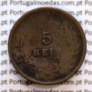 Portugal, 5 Reis 1897 bronze coin of King Carlos I, (F), World Coins Portugal KM 530