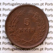 Portugal, 5 Reis 1897 bronze coin of King Carlos I, (VF), World Coins Portugal KM 530