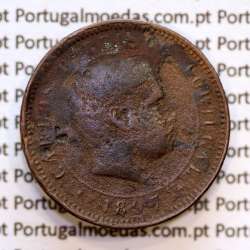 Portugal, 5 Reis 1897 bronze coin of King Carlos I, (G), World Coins Portugal KM 530