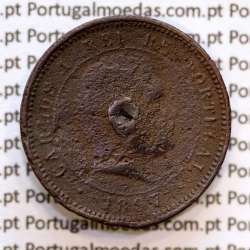 Portugal, 5 Reis 1897 bronze coin of King Carlos I, (G), World Coins Portugal KM 530