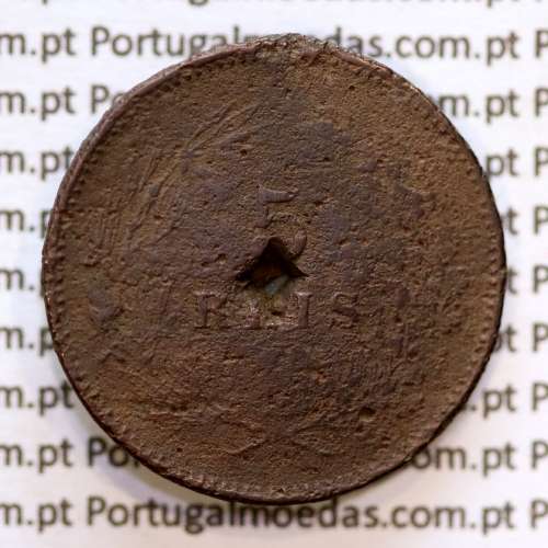 Portugal, 5 Reis 1897 bronze coin of King Carlos I, (G), World Coins Portugal KM 530