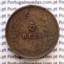 5 réis 1898 bronze D. Carlos I, (MBC+), World Coins Portugal KM 530
