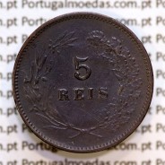 Portugal, 5 Reis 1898 bronze coin of King Carlos I, (VF+), World Coins Portugal KM 530