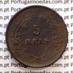 5 réis 1898 bronze D. Carlos I, (MBC), World Coins Portugal KM 530