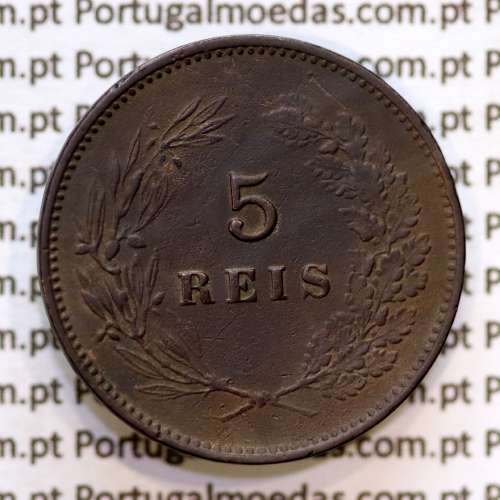 5 réis 1898 bronze D. Carlos I, (MBC), World Coins Portugal KM 530
