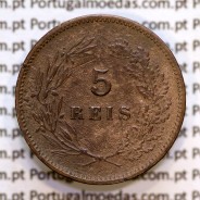 5 réis 1898 bronze D. Carlos I, (MBC), World Coins Portugal KM 530