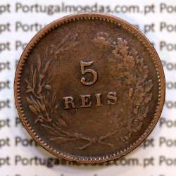 5 réis 1898 bronze D. Carlos I, (MBC), World Coins Portugal KM 530