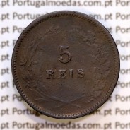 Portugal, 5 Reis 1898 bronze coin of King Carlos I, (VF-), World Coins Portugal KM 530