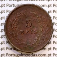 Portugal, 5 Reis 1898 bronze coin of King Carlos I, (VF), World Coins Portugal KM 530
